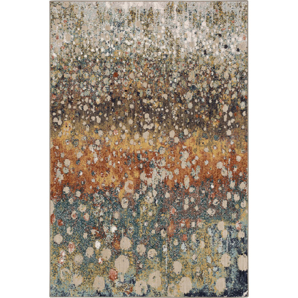 Karastan Torrent Power Loom Synthetic Rose Gold/Gray Rug & Reviews